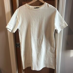 Zara Classic Oversized White T-Shirt Dress